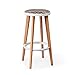 MOCHIYIA Stołki barowe okrągłe siedzisko wysoki stołek nordycki dom nowoczesny minimalistyczny wypoczynek bar krzesło można układać w stos dom drewniany dekoracyjny stołek dom / dorośli / restauracja / rozmiar: 43,5 x 43,5 x 68,5 cm