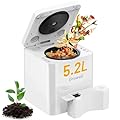Electric Composter for Kitchen Indoor, 5.2L Large Countertop Compost Bin with 3-in-1 Drying/Grinding/Composting, Odorless Food Waste Composting Machine with Auto-Clean & Smart Sensor LED Display