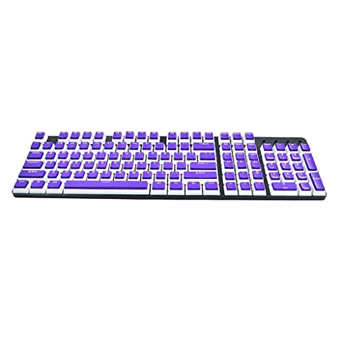 Image of CALANDIS Pudding Keycaps Set 104Keys Doubleshot for Office Home Gaming Typing Purple