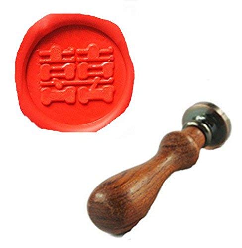 Mnyr 21 Styles Decorative Chinese Character Double Happiness Symble Wax Seal Sealing Stamp Curlicue Wedding Invitations Christmas Gift Cards Embellishment Cutomize Seal Stamp Rosewood Handle Set #TOP1