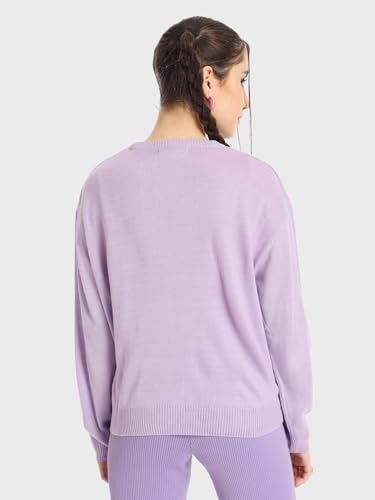 Image of Bewakoof Women's Solid Regular Fit Full Sleeve Round Neck Acrylic Sweater