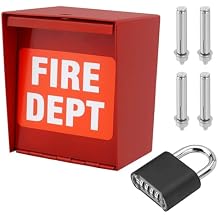 Fire Department Box with Combination Lock and Hardware Heavy Duty Steel Red