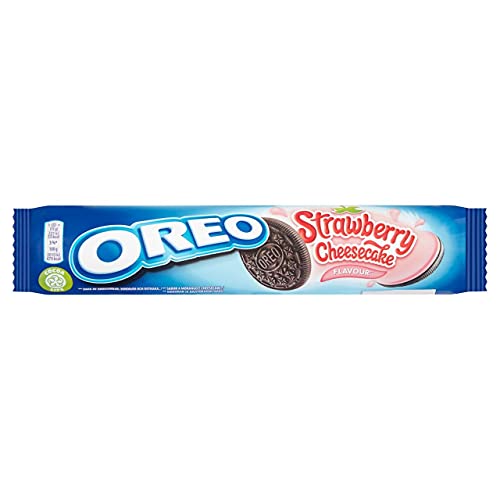 Image of Oreo Strawberry Cheesecake Flavour Biscuits, 154 g, Sky Blue & White (108247726)