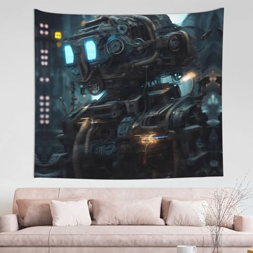 Tapisserie Future Robot deco murale salon chambre rideau tissu 152x129cm