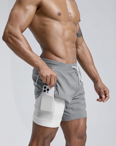 Image of maamgic Men's Athletic Running Shorts with Liner Ultra Lightweight Workout Shorts 5 inch / 7 inch