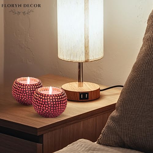 Image of Floryn Decor Morrocan Mosaic Candle Holders | Home Light Decorations Items | Mosaic Glass Tealight Holder | Best lamp for Diwali Decoration | Pack of 2 (with 2 Tealight Candle Free)