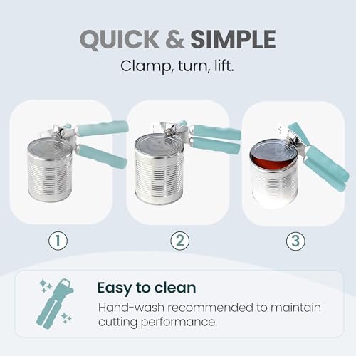 Image of Zulay Kitchen Manual Can Opener Heavy Duty Patented Stainless Steel, Mint