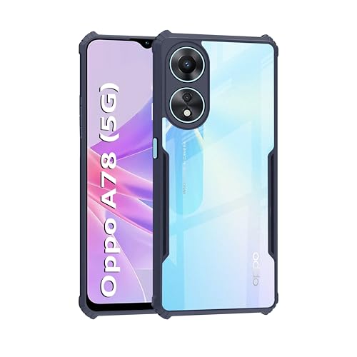 Image of CEDO Backcover for Oppo A78 (5G) | Camera Protection Shockproof Bumper-Edge | Acrylic Crystal Clear 360 Degree Protection TPU+PC | Transparent Eagle Back Case Cover (Blue)