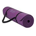 Gaiam Essentials Thick Yoga Mat Fitness & Exercise Mat with Easy-Cinch Yoga Mat Carrier Strap, 72"L x 24"W x 2/5 Inch Thick