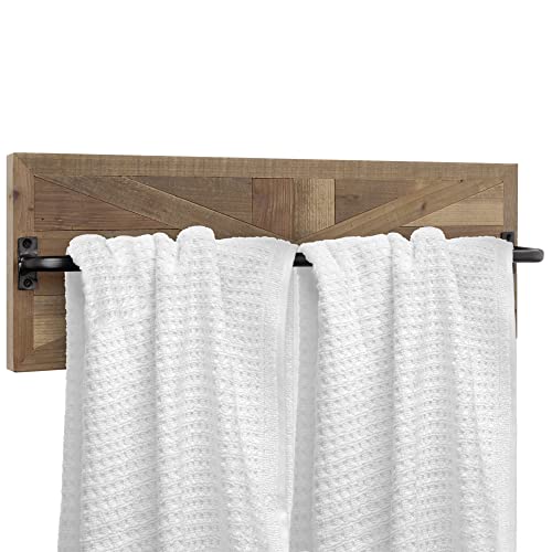 Autumn Alley Rustic Farmhouse Towel Rack – Stunning Barn Wood Farmhouse Bathroom Decor For Wall – Expertly Inlaid Wood With Matte Black Bar For Rustic Bathroom Decor #TOP1
