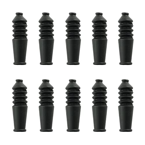 HJGarden 10PCS Bicycle V-Brake Cable Brake Boot Rubber, Brake Boot Rubber, Black
