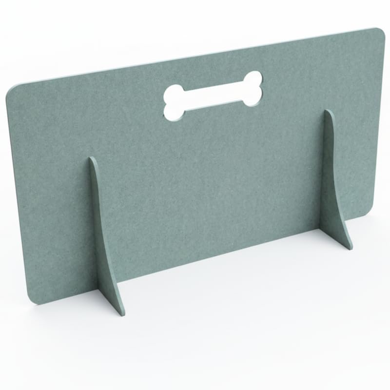 No-Drill Freestanding Dog Stair Gate & Barrier for UK Standard Stairs Pet Stopper, Easy Set Up, Anti-Tipping, Customisable, Water-Resistant MDF, Small & Large Dogs - Green (45cm x 65cm)