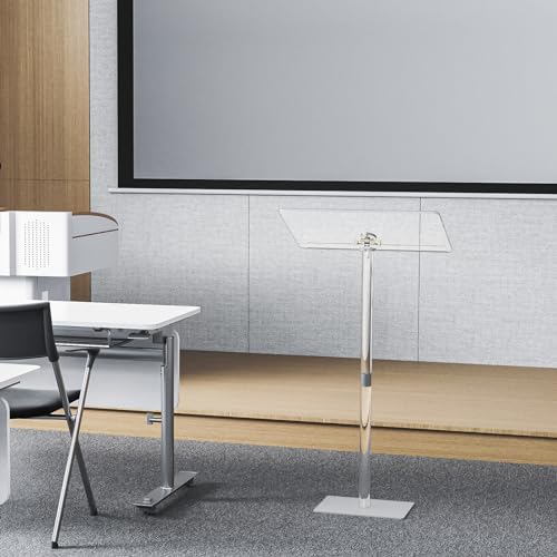 image for HMYHUM Acrylic Podium Stand, Angle Adjustable, Modern Lecterns & Pulpi