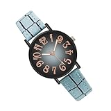 Generico Orologio analogico da donna, orologio semplice | Orologio di seconda mano da donna casual in stile coreano - da con numeri, orologi da con quadrante grande per polsi piccoli