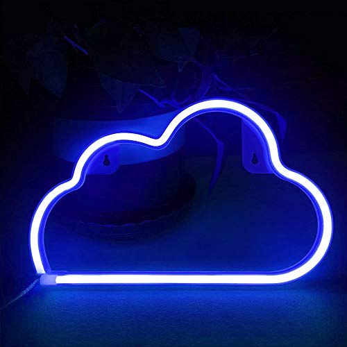 Image of YouOKLight neon cloud sign,cloud led light Wall Light Night Lights, Battery or USB Powered Neon Lights for Wall Decor, Bedroom, Kids Room, Living Room, Bar, Party, Christmas, Wedding (Blue)