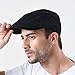 WITHMOONS Simple Newsboy Hat Flat Cap SL3026 (BlackM)
