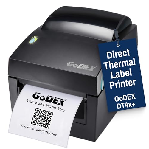 Image of McAuley Labels GoDEX DT4x+ 4 inch Direct Thermal Shipping Label Printer - Retail & Warehouse Printer - 203 DPI, USB /Serial /Ethernet