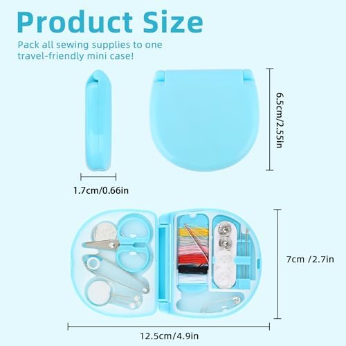 Cobee Zestaw 2 mini podróżny zestaw do szycia, przenośny zestaw do szycia ze składanym etui dla osób podróżujących w domu, przyjazny dla początkujących awaryjny zestaw do szycia DIY z igłami do nici