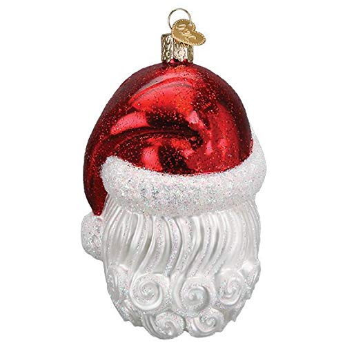 Old-World Christmas Glass Blown Ornament with S-Hook and Gift Box, Santa Selection (Santa with Face Mask, 40319)