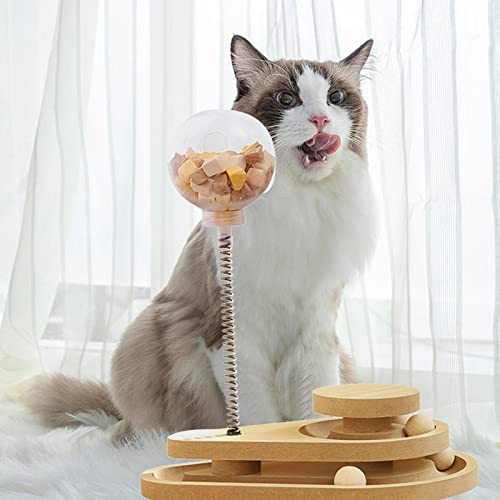 Brinquedo com vazamento para estimação | Brinquedos interativos para gatos – Brinquedo bola rotativa