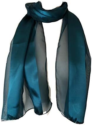 Plain coloured Chiffon and Satin Striped Scarf Thin Pretty Scarf, 150 cm x30cm lovely Gift/present.