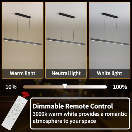 Pendentif linéaire LED moderne et réglable pour éclairage de table - 4