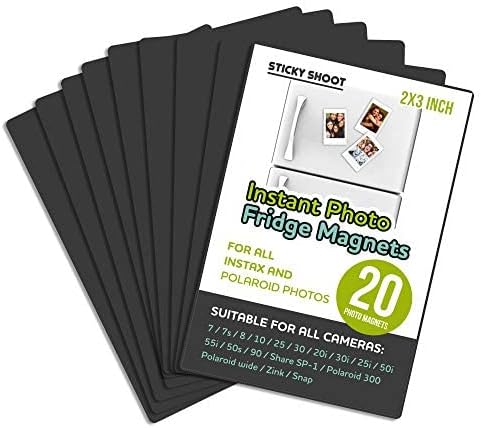 2x3 Inch Photo Fridge Magnets for All Instant Fujifilm and Polaroid Films - Adhesive Magnet for Mini Instax, Zink and SnapCameras