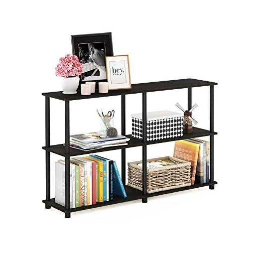 Furinno Turn-N-Tube 3-Tier Double Size Storage Display Rack, Espresso/Black