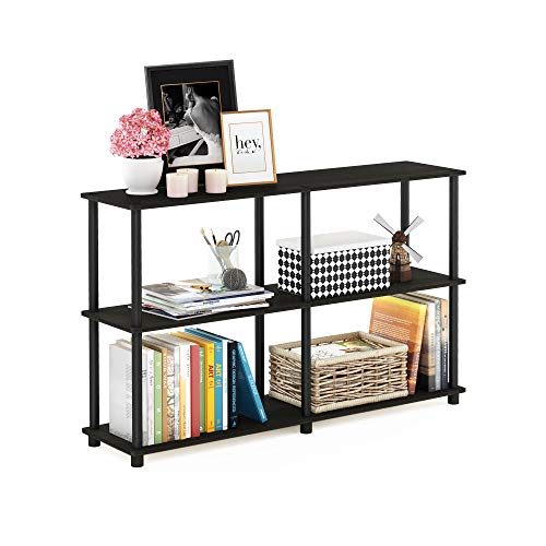 Furinno Turn-N-Tube Toolless Assembly Storage Shelves, 3-Tier 47.4 Inch Book Shelf, Corner Shelf, for Organization and Storage, Living Room, Home Office, Black Espresso by Furinno - Used condition - Image 4