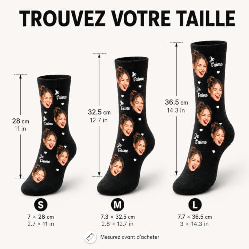Bemaystar Chaussettes personnalisées avec photo, cadeaux de Saint-Valentin amusants Cadeaux personnalisés pour hommes et femmes – vue 7