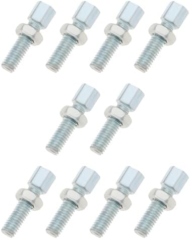 OTOTEC 10PCS M6 x 20mm Throttle Cable Adjusting Bolt Brake Cable Adjuster Screw Throttle Cable Adjustment Screw with Nut for Bicycle