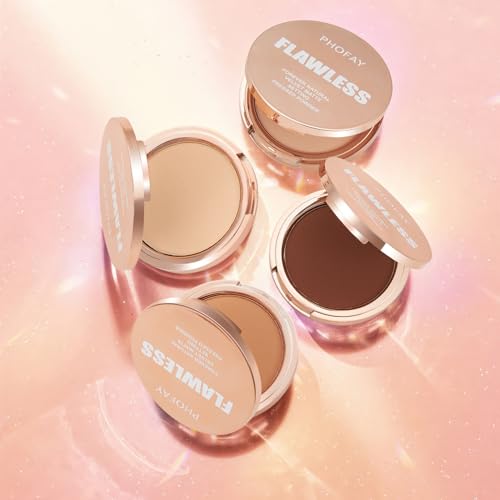 Image of PHOFAY Matte Setting Pressed Powder - Natural Matte Finish, Pore-Blurring & Oil-Control Formula, Antioxidant-Infused, Long-Wear Compact for All Skin Types, 8g / 0.28 oz (03#, 0.04)