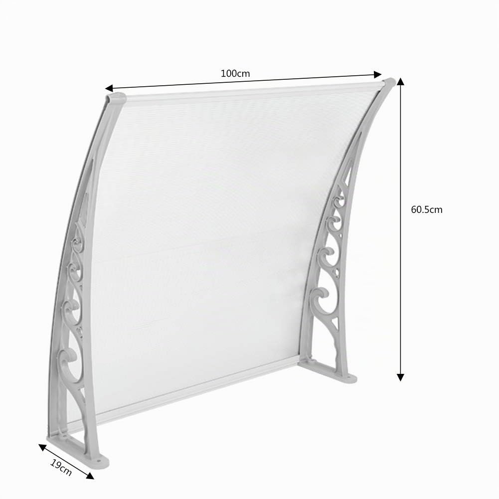 Toldo para puerta, toldo de entrada, marquesina modular de policarbonato para exteriores (60 x 100 cm)