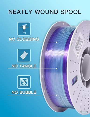 Image of PINBALL PETG Rainbow 3D Printer Filament 1.75mm, Multicolor Translucent PETG Filament, Accuracy + /- 0.02 mm, 1kg Spool (2.2lbs), Liuli red