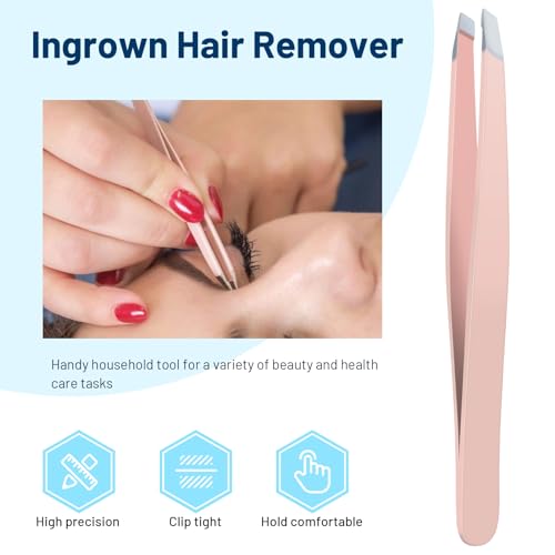 WSYUB Blackhead Remover Tweezers,Ingrown Hair Tweezers, Precision Blackhead Pimple Extractor, Cell Clips Tweezers, Tweezers for Women Facial Hair 2pcs