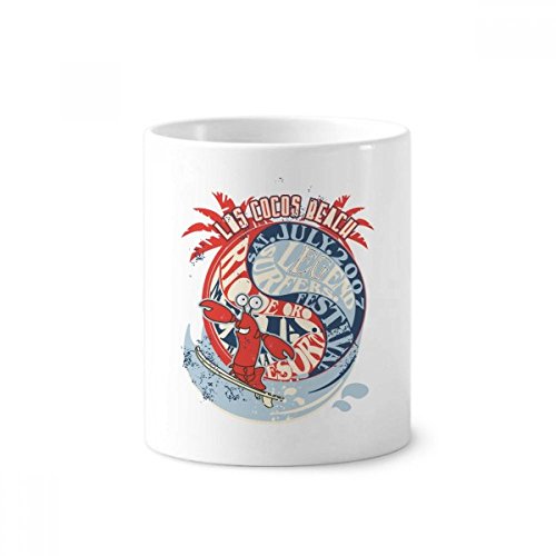 Brosse à dents pen tasse blanche le homard support en céramique 350ml de hauteur 9.6cm