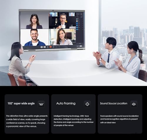 Image of TIBURN 65 inch 4K UHD Smart Board with Auto-Framing Camera | Smart Whiteboard Interactive Touchscreen Display, Includes Wall Mount, Mobile Stand NOT Included,Ideal for Office, Classroom, and Conference