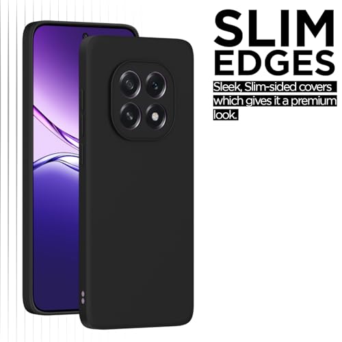 Image of Outlouders Back Cover for Oppo F29 5G | Camera Protection | Durable Soft Matte Silicone Bumper Case (Black)