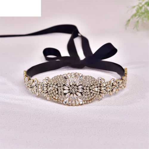 Wedding Gold Belt Banquet Dress Waist Decoration Bridesmaid Belt Rhinestones Applique Accessories4