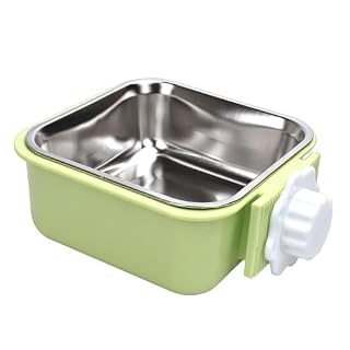 Septillar gamelles cage inox vertes, lot de 2 bols
