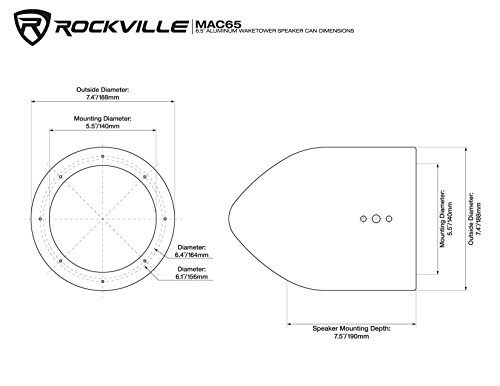 Image of Rockville DMAC65S Silver Dual 6.5 inch Wakeboard Tower Speaker Enclosure | Speaker Pod, Polished Finish, 100% Waterproof, Internally Wired, Marinized, Fits 2 inch to 2.5 inch Towers