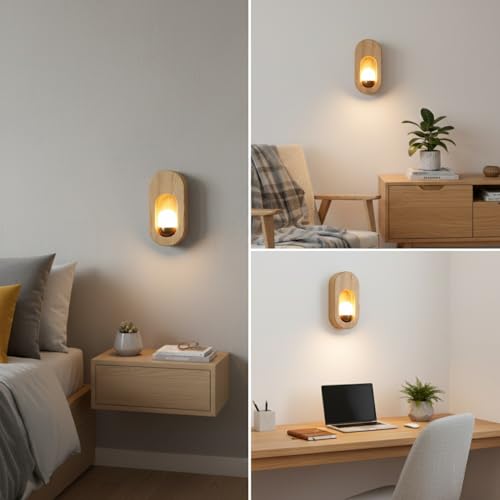 Aplique de pared de madera para iluminar dormitorios sin deslumbrar 8