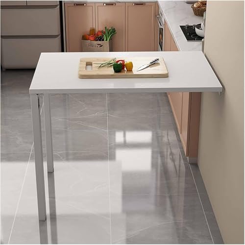USMGWPBN Floating Wall Mounted Folding Desk with Shelves Space Saving Drop Leaf Table for Small Spaces Convertible Fold Out Workbench for Kitchen Bar Office Bedroom Garage 75x40cm (30x16in)