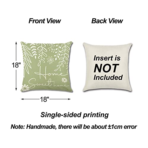 Gaonini Spring Summer Pillow Covers 18X18 Set Of 4, Daisy Decorative Throw Pillow Covers Outdoor, Hello Sunshine Home Sweet Home Bloom Floral Spring Pillows Summer Decorations For Home Sofa Couch #TOP1