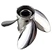 Xspeed Stainless Steel 4 Blades Outboard Propeller with Interchangeable Hub Kits for 4-3/4