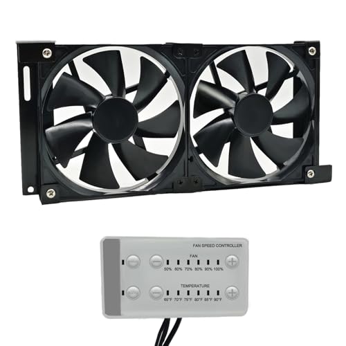 𝐔𝐩𝐠𝐫𝐚𝐝𝐞 RV Fridge Vent Fan, 5.5 Inch Rv Fridge Fan, 12V RV Fridge Ventilation Cooling Fan, Manual and Automatic Modes, Fridge Fast Cooling Fans, Speed Controller, 5 Years Warranty