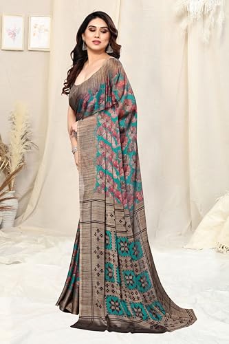 Image of MIRCHI FASHION Women's Ready to Wear 1 Minute Drape Chiffon Printed Saree with Blouse Piece