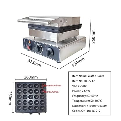 Elektrisches Waffeleisen 850W Runde Kugel WaffleBalls Maschine 4cm Waffeleisen Maschinen Kochgeräte für profis und heimwerker – Bild 3