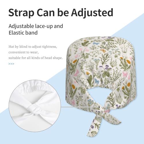 Image of WILL BUDXEG Working Cap with Sweatband for Women Men, Adjustable Cleaning Working Hats, Nurse Surgical Caps(Tie Back)