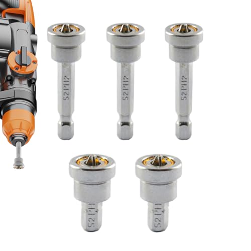 Yhsioaklo Juego de destornilladores magnéticos – Juego de 5 puntas de destornillador eléctrico | Broca de posición para placas de yeso para construcción, vehículos de motor, metal, madera y muebles